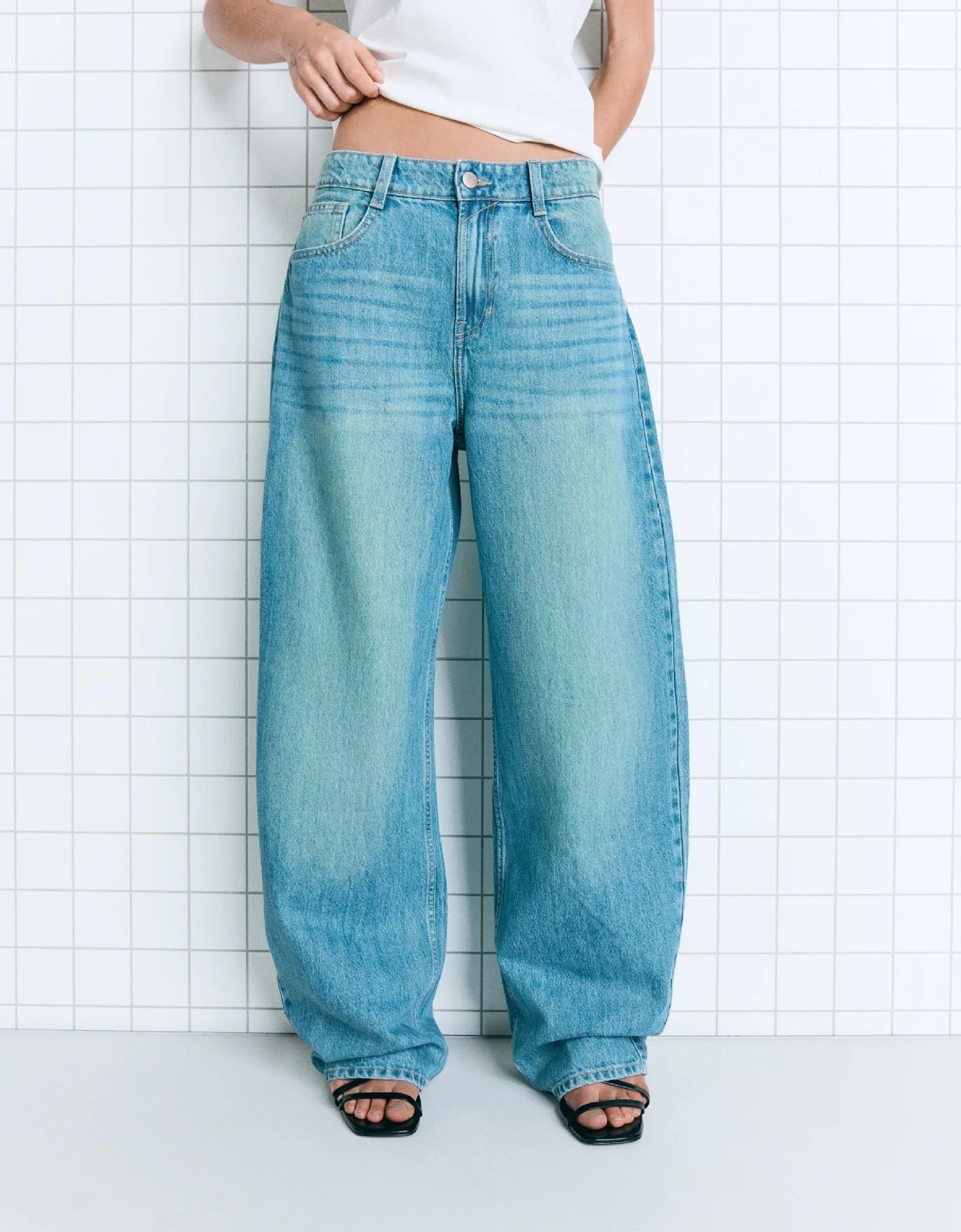 High Waist Wide Leg Denim Jeans Loose Retro Washed Knife Edge Denim Pants Artistic Vintage LADYLYS