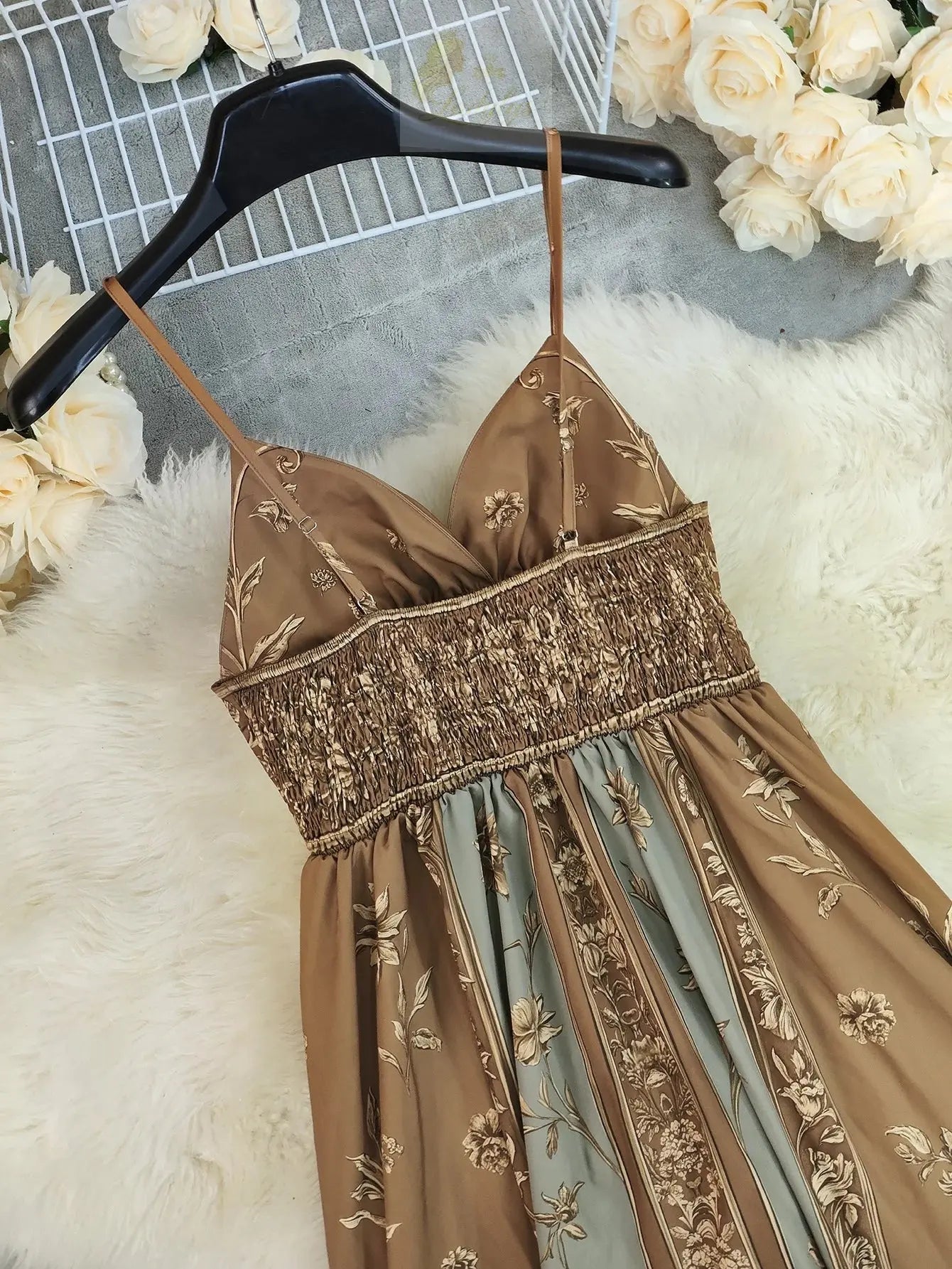 Sexy Spaghetti Strap Long  Summer Fashion Floral Print Maxi Dresses Elegant LADYLYS
