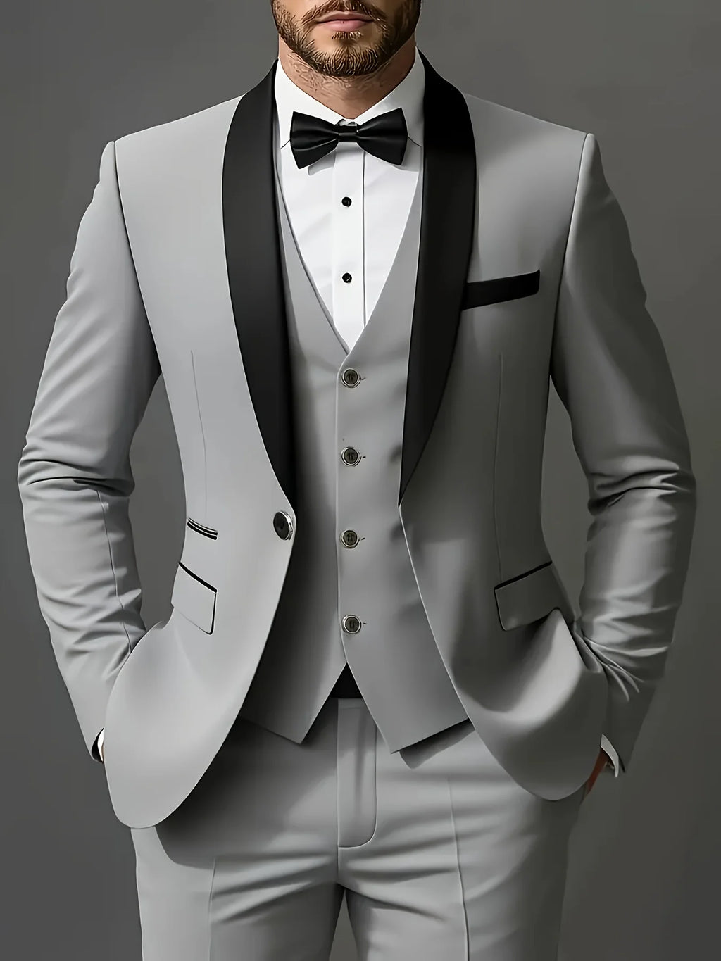Men's Three-Piece Smart-Casual Wedding Suit