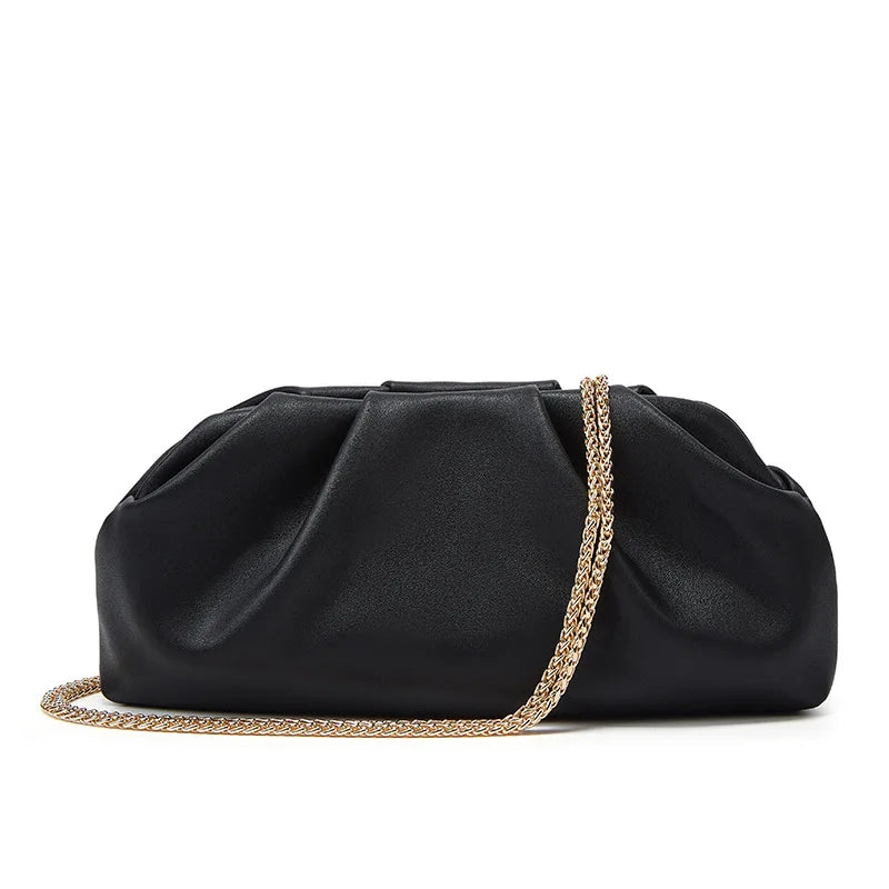 Folded Cloud Bag New Foreign Trade Style, Trendy Silver Handbag LADYLYS