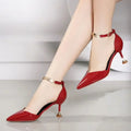Women's Pointed-Toe Pumps with Buckle Strap