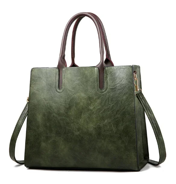 Women's PU Leather Tote Bag – Large Capacity Shoulder Bag