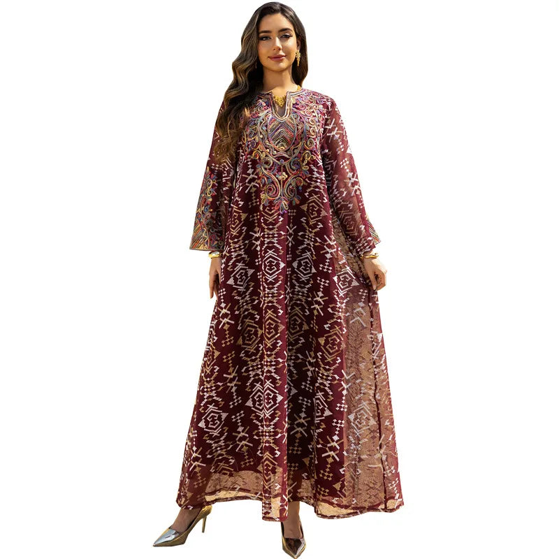 Abaya Handmade Embroidered Tulle Flowing Elegant Modest Stylish Traditional LADYLYS