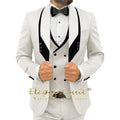 Men's black collar 3 piece suit (single button jacket vest and trousers)elegant slim fit tuxedo LADYLYS