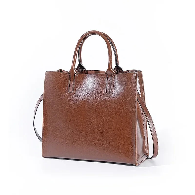 Genuine Leather Shoulder Bag for Women – Coffee Brown & Wine Red