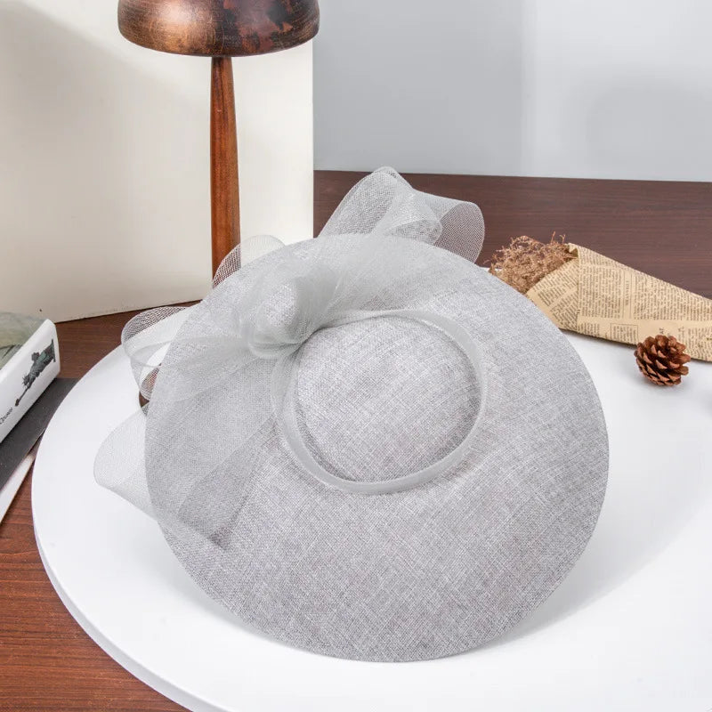 French Wide-Brim - Vintage Bow Women's Tea Party Elegant, Light Luxury Niche Hat LADYLYS