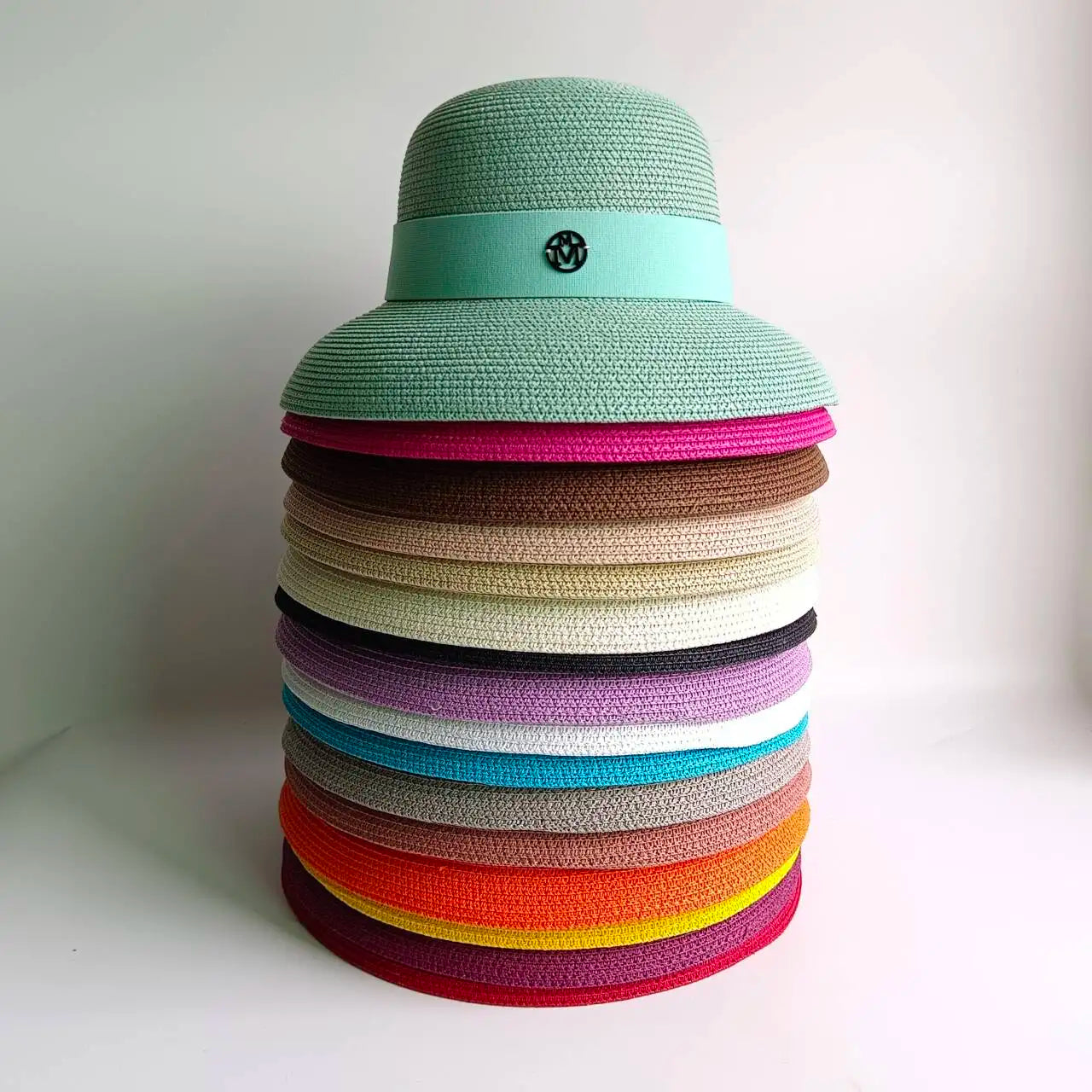 Mint Green Summer hat Hepburn Style Women's Foldable Beach hat Cover Outdoor Travel sun Hat straw hat sun hat LADYLYS