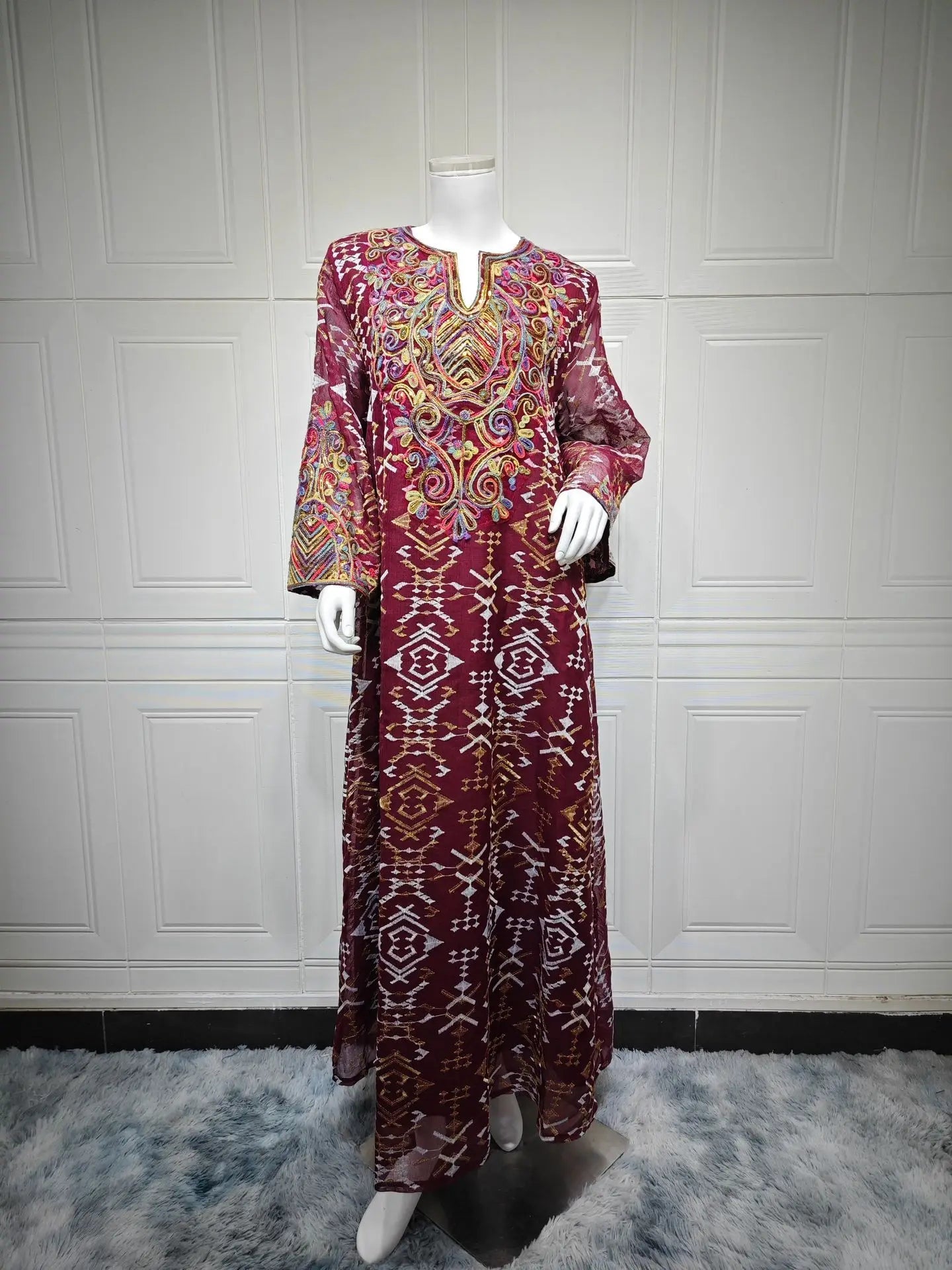 Abaya Handmade Embroidered Tulle Flowing Elegant Modest Stylish Traditional LADYLYS