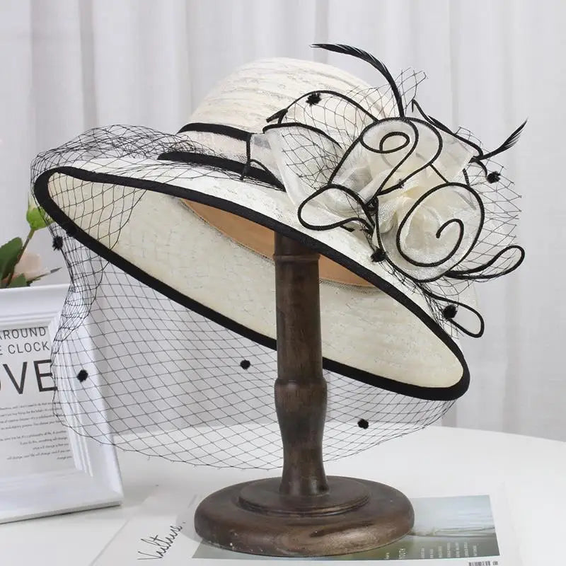 Fahsion Sun Big Brim Vintage Lace Flower Pot French Hat LADYLYS