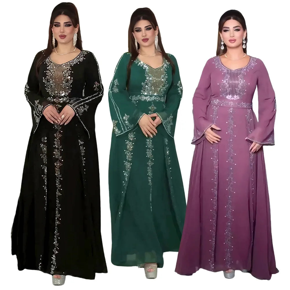 Dubai Luxury African Muslim Fashion Dress Caftan Marocain LADYLYS