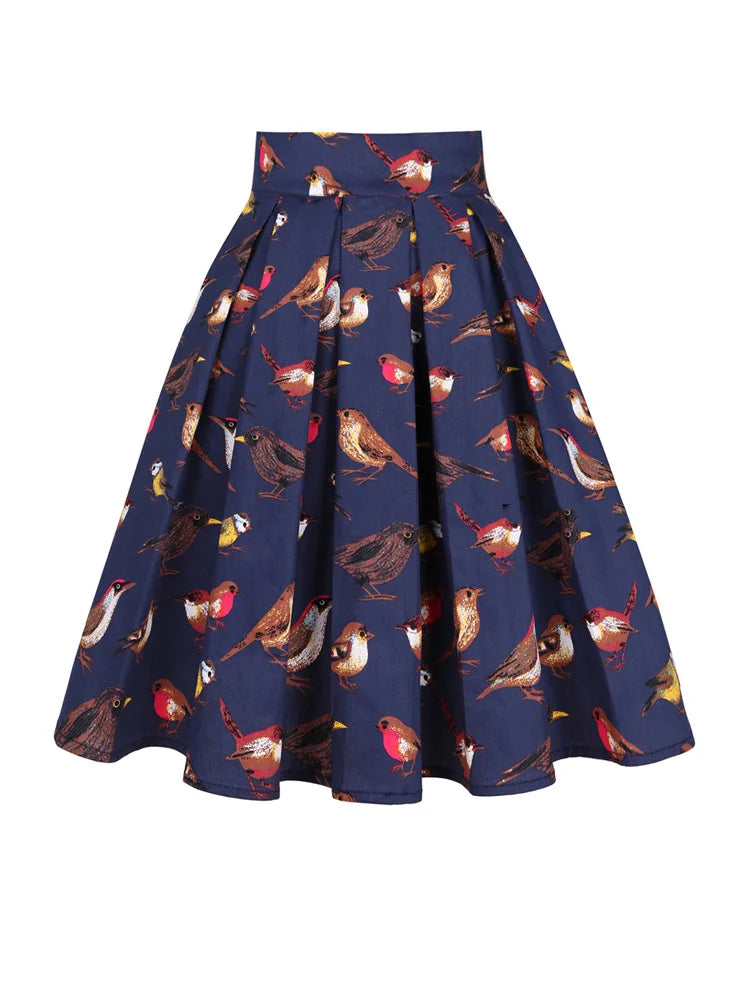 50s Vintage Floral Pleated Skirts Punk Y2K Cotton Rockabilly LADYLYS
