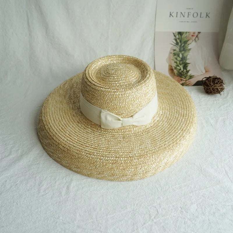 Designer Summer Hat 15cm Big Brim Straw Hat Women Sun Beach Hat Lampshade Hat Wedding Hat For Bridesmaid LADYLYS