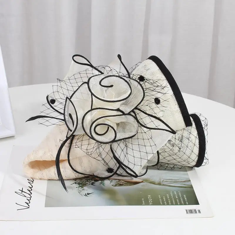 Fahsion Sun Big Brim Vintage Lace Flower Pot French Hat LADYLYS