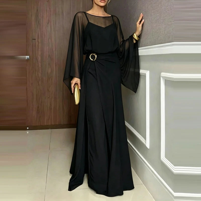 Summer New High Waist Wide Leg Playsuits Overalls New Chiffon Loose Women's Jumpsuits LADYLYS