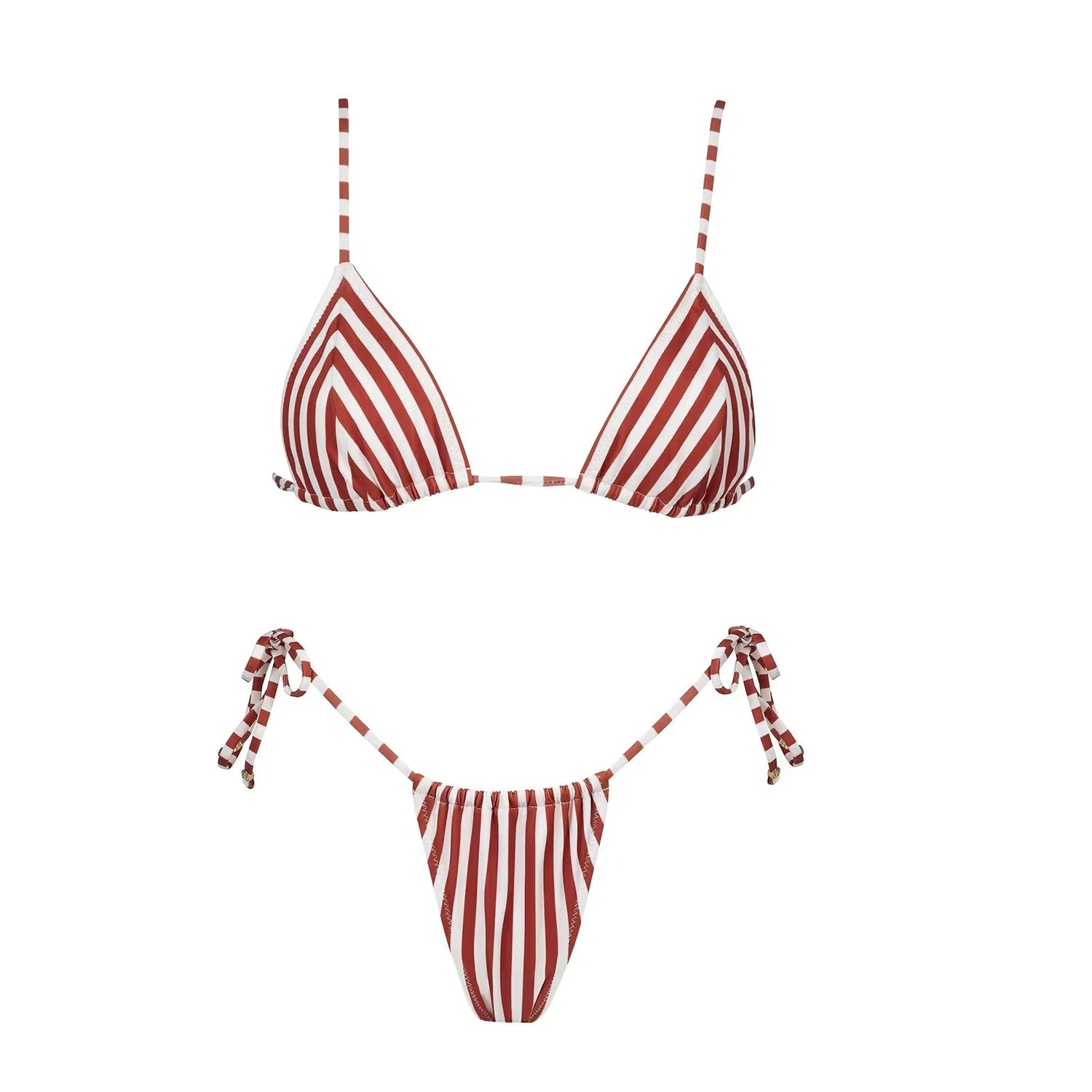 2Pcs Striped Swimsuit With Long Skirt Sexy Women Bikini Push Up Swimwear Halter LADYLYS