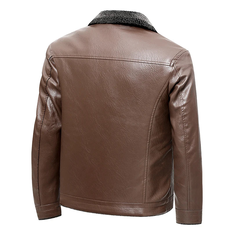 Men's Faux Leather Biker Jacket