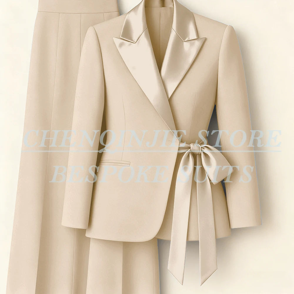 Women's Two-Piece Blazer & Wide-Leg Trouser Suit