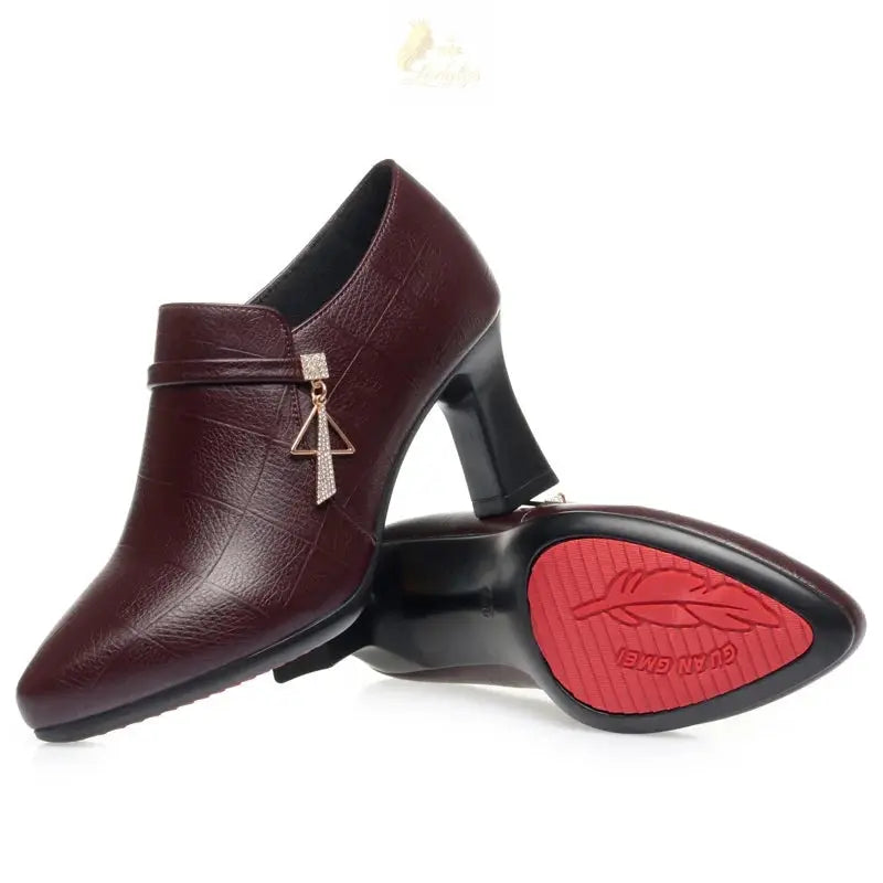 Elegant Deep Mouth Soft Leather Shoes Women Pumps Comfortable LADYLYS