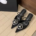 2025 Flower Pointed Toe High Heels Women Luxury Designer Sandals Female Summer Elegant Fashion Pumps Flower Mule Slippers Women LADYLYS