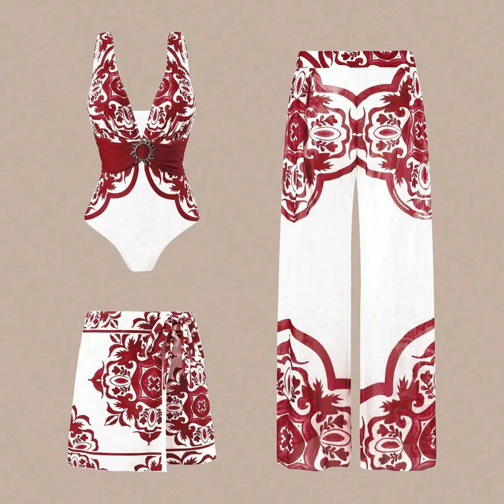 Sexy Three-Piece One-Piece Swimsuit Set Trendy Fashionable Bikini LADYLYS