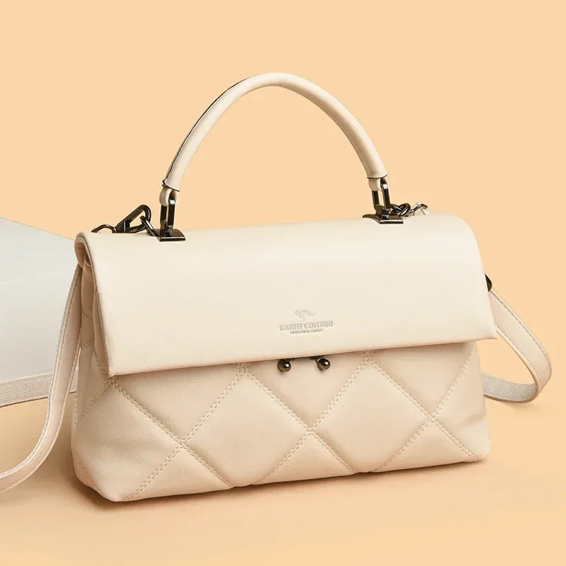 Women's Soft PU Crossbody Bag with Multiple Pockets