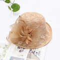 Sun Hats Women Lace Fabric Outdoor Fedora Hat Roll Rim LADYLYS