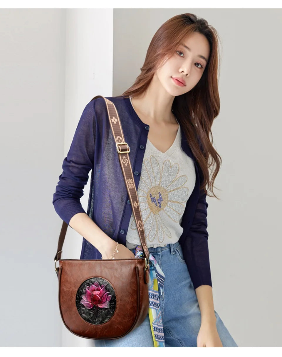 Flower Luxury Handbag Women Bags Designer Leather LADYLYS