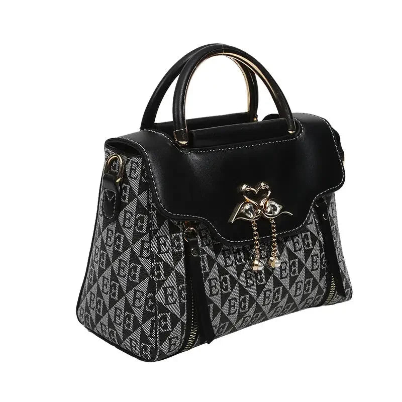 Ladies' handbag trend embossed plain style versatile LADYLYS