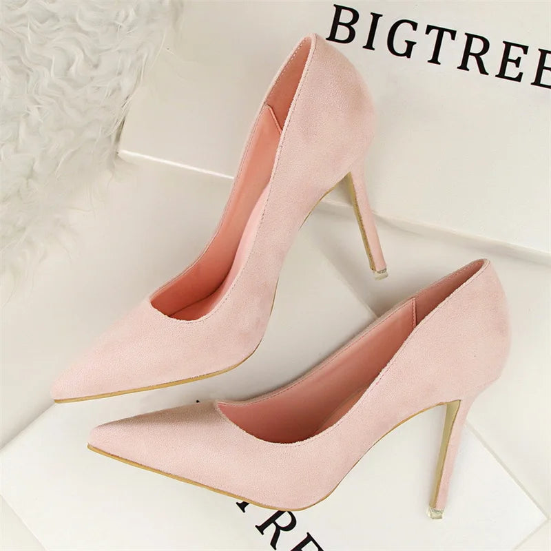 Women's Pointed-Toe Stiletto Heels – Slip-On High Heel Pumps