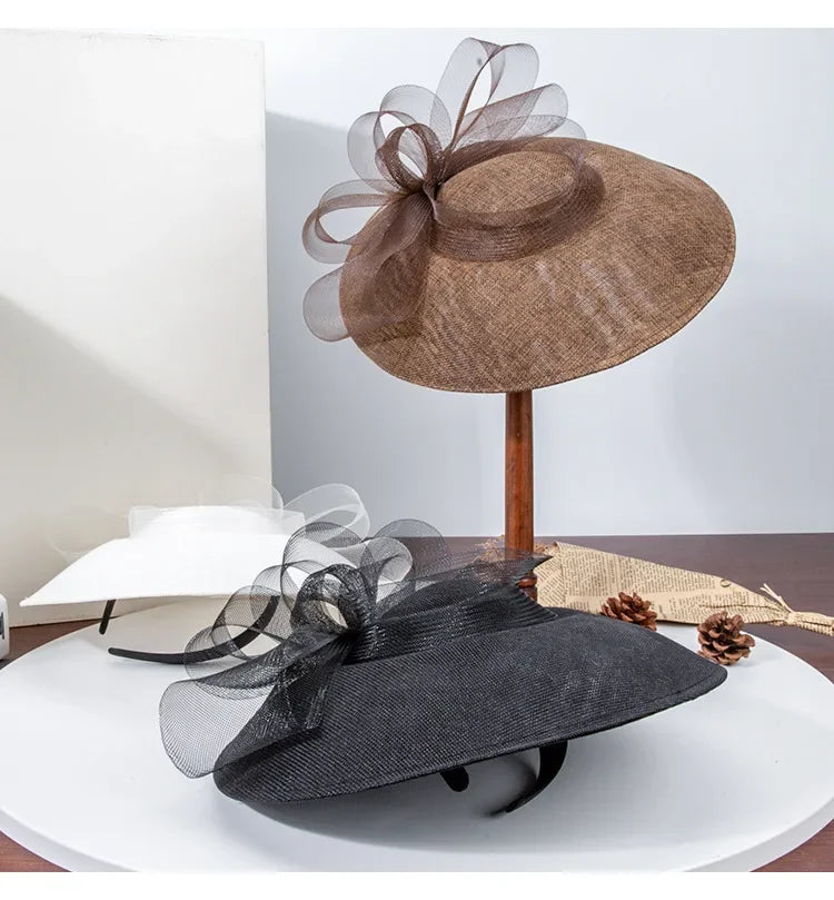 French Wide-Brim - Vintage Bow Women's Tea Party Elegant, Light Luxury Niche Hat LADYLYS