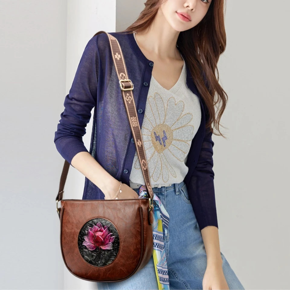 Flower Luxury Handbag Women Bags Designer Leather LADYLYS