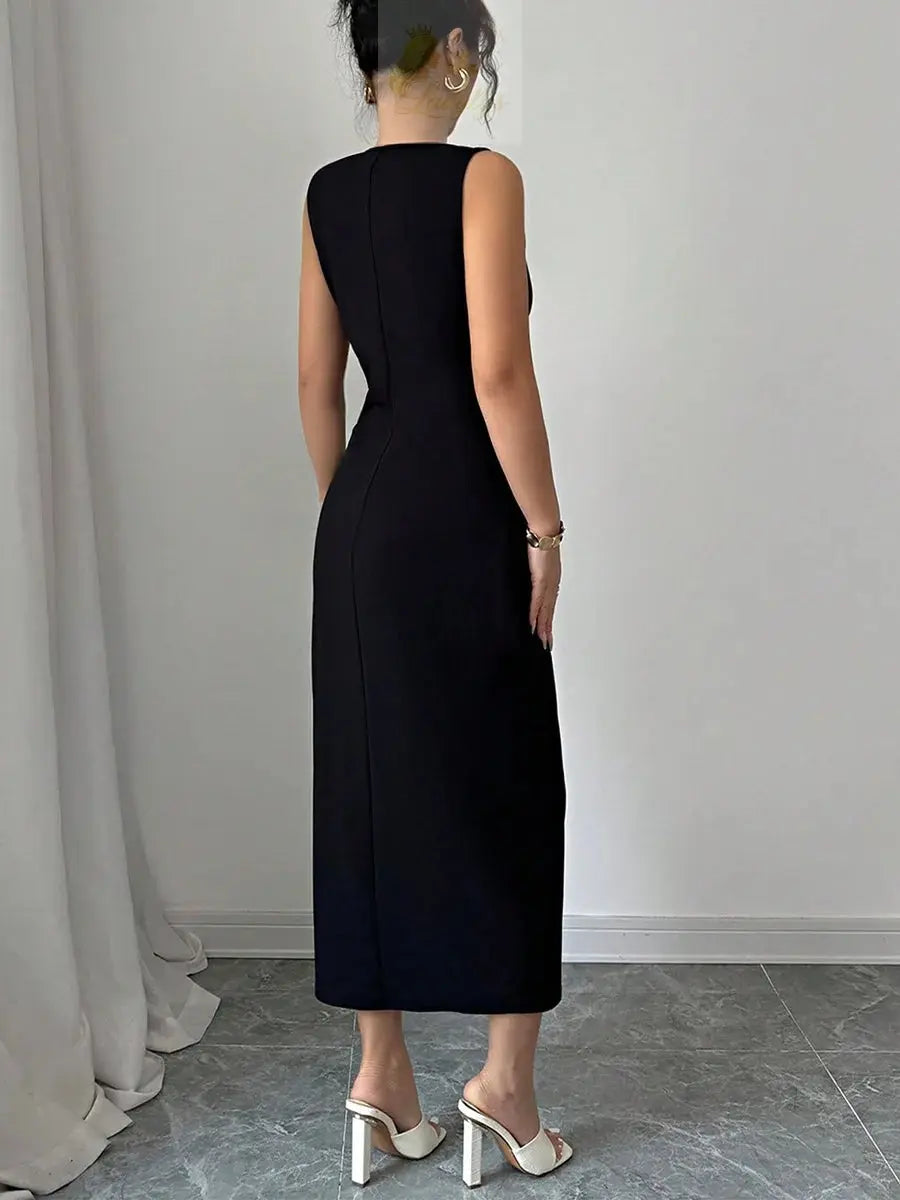 Summer European and American style slim fit dress with bow vest skirt LADYLYS