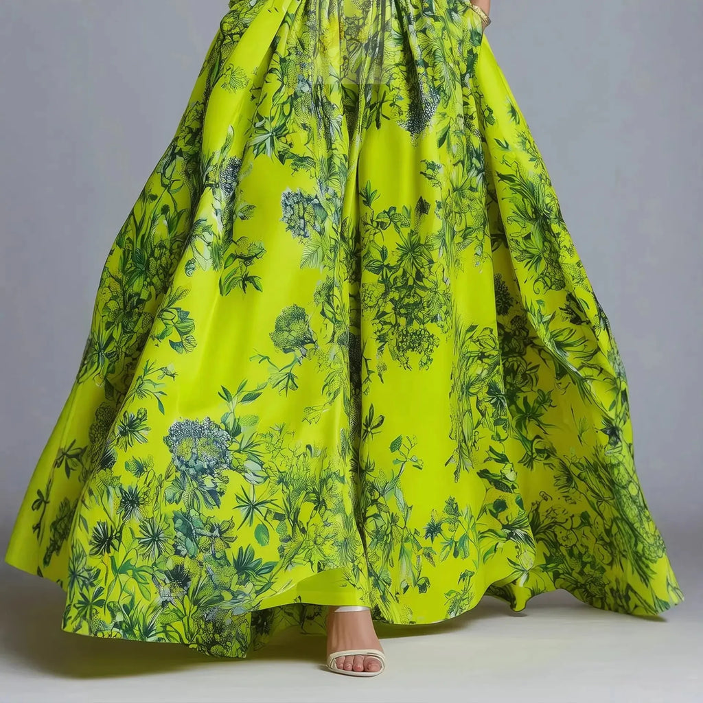 Slimming Invisible Zipper Summer New Style Long A-Line Skirt Dress Elegant Sweet Style LADYLYS