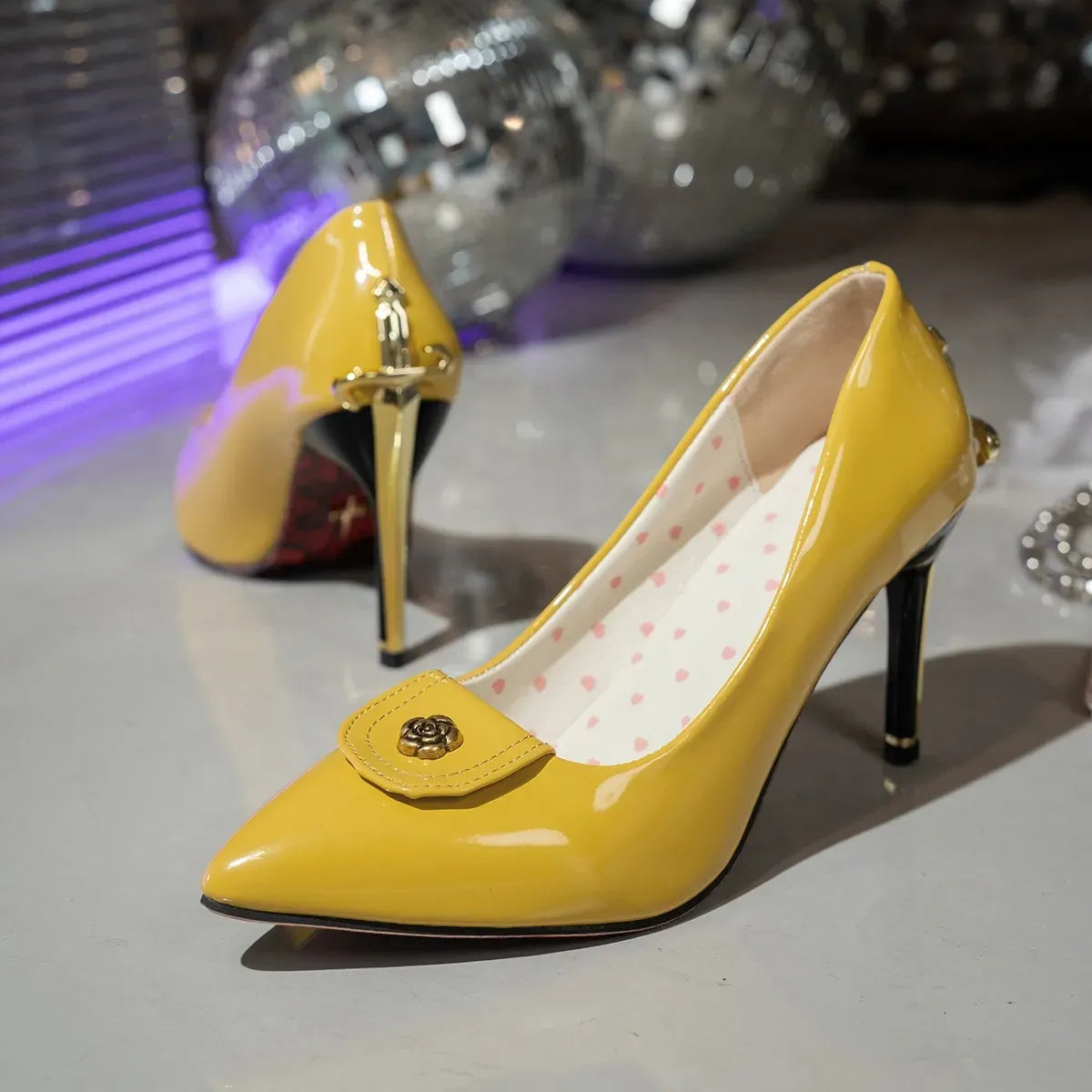 Women's Pointed-Toe PU Stiletto Pumps – 9 cm Heels