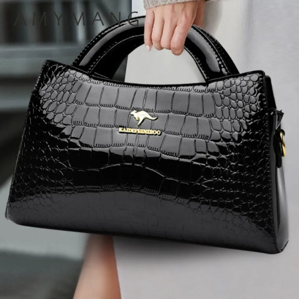 Women's Alligator-Effect PU Crossbody Bag