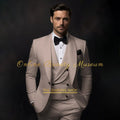 Elegant Ivory Tuxedo Suit for Men 3 piece set Jacket Vest Pants LADYLYS