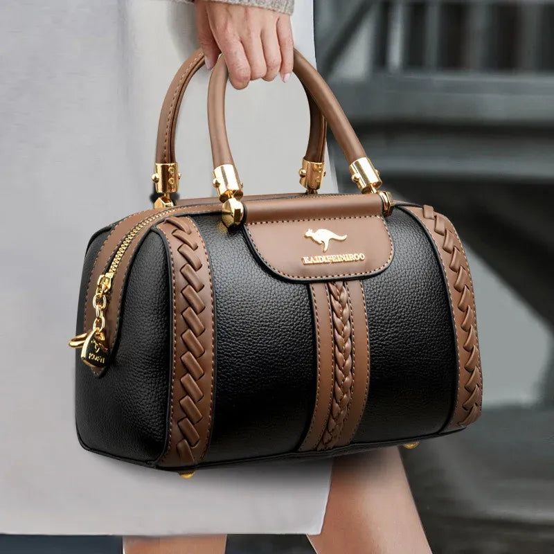 Compact PU Patchwork Crossbody Satchel Bag