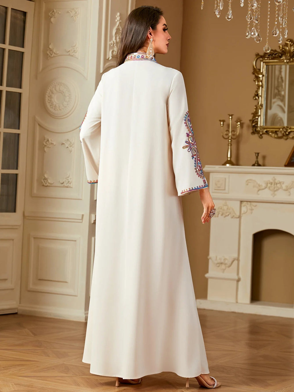 Muslim Eid Dress for Women Embroidery Abaya Party Caftan LADYLYS