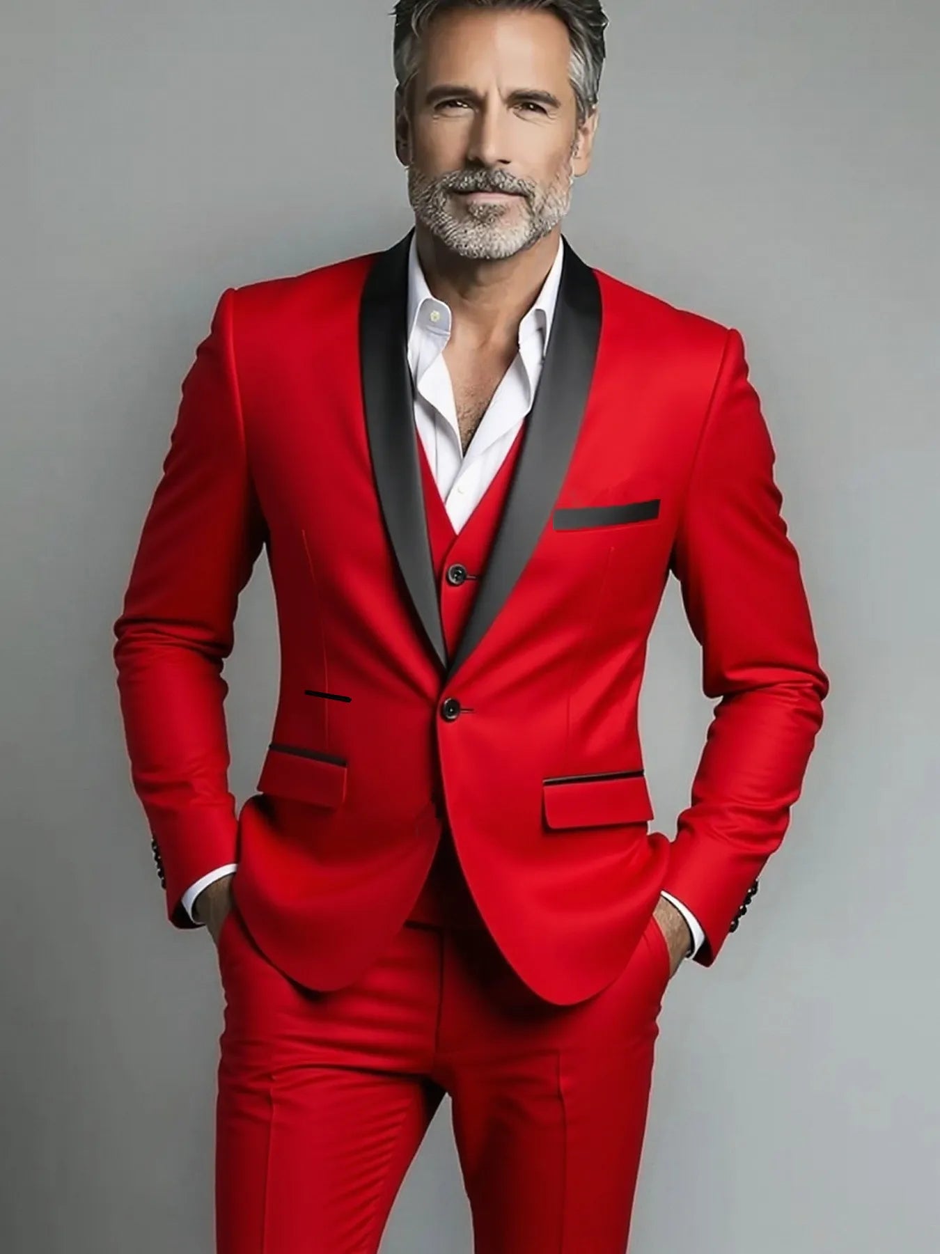 Men's Slim Fit 3-Piece Business Suit – Jacket, Vest & Trousers | Smart Casual