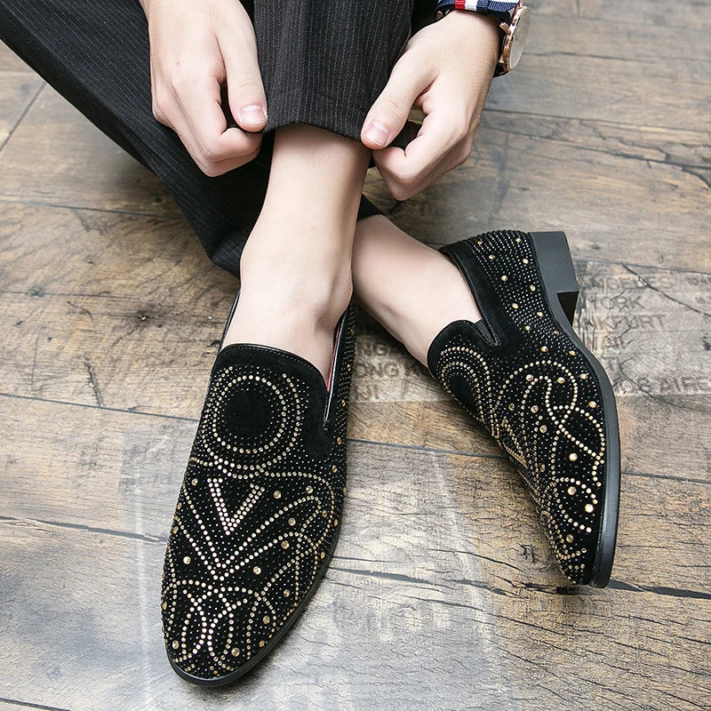 Loafers Shoes Men Pointed Suede Comfortable Casual Trendy Gentleman Leather LADYLYS