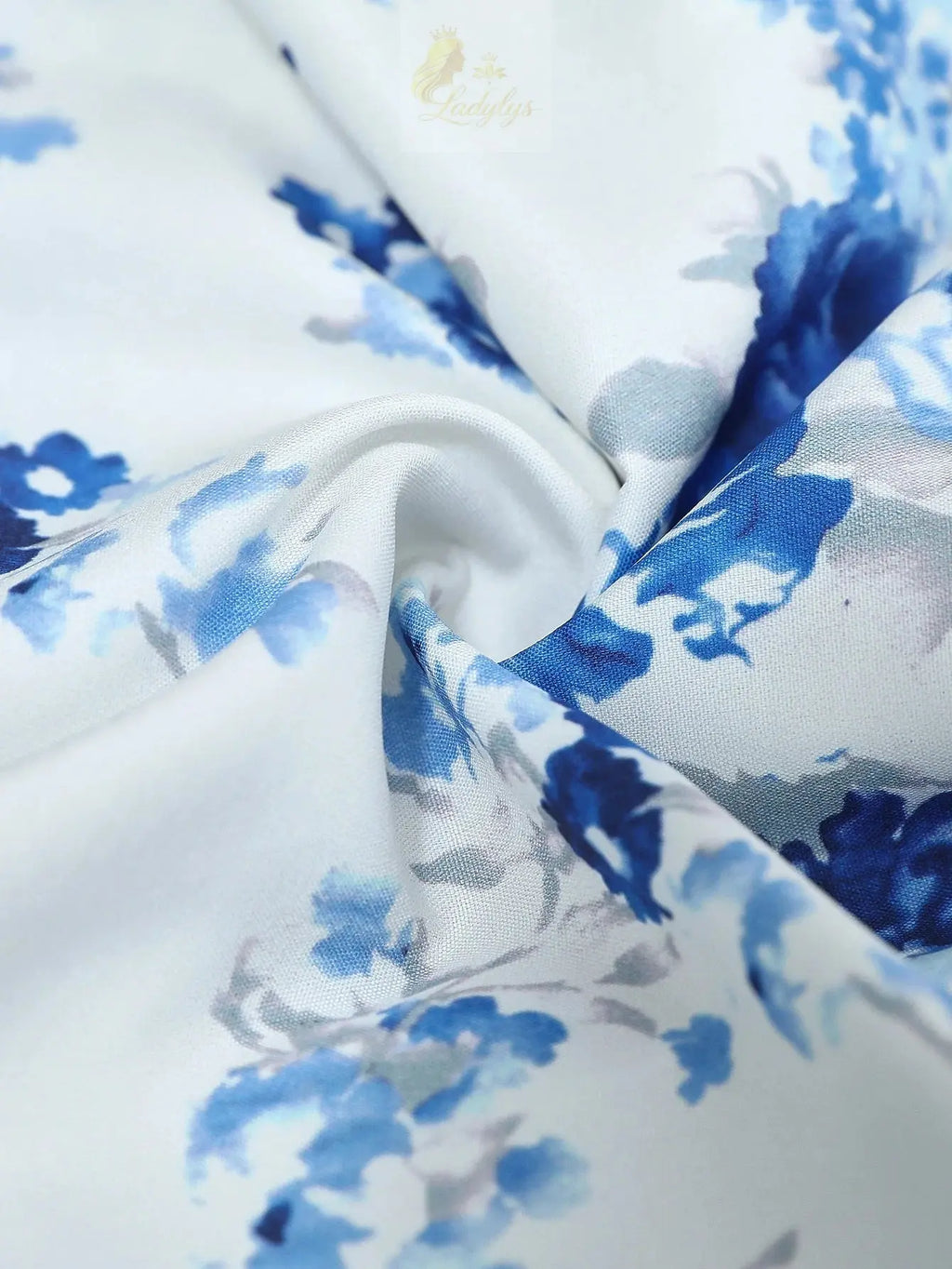 Elegant Floral Print Sleeveless Dress with Ruffle Hem LADYLYS