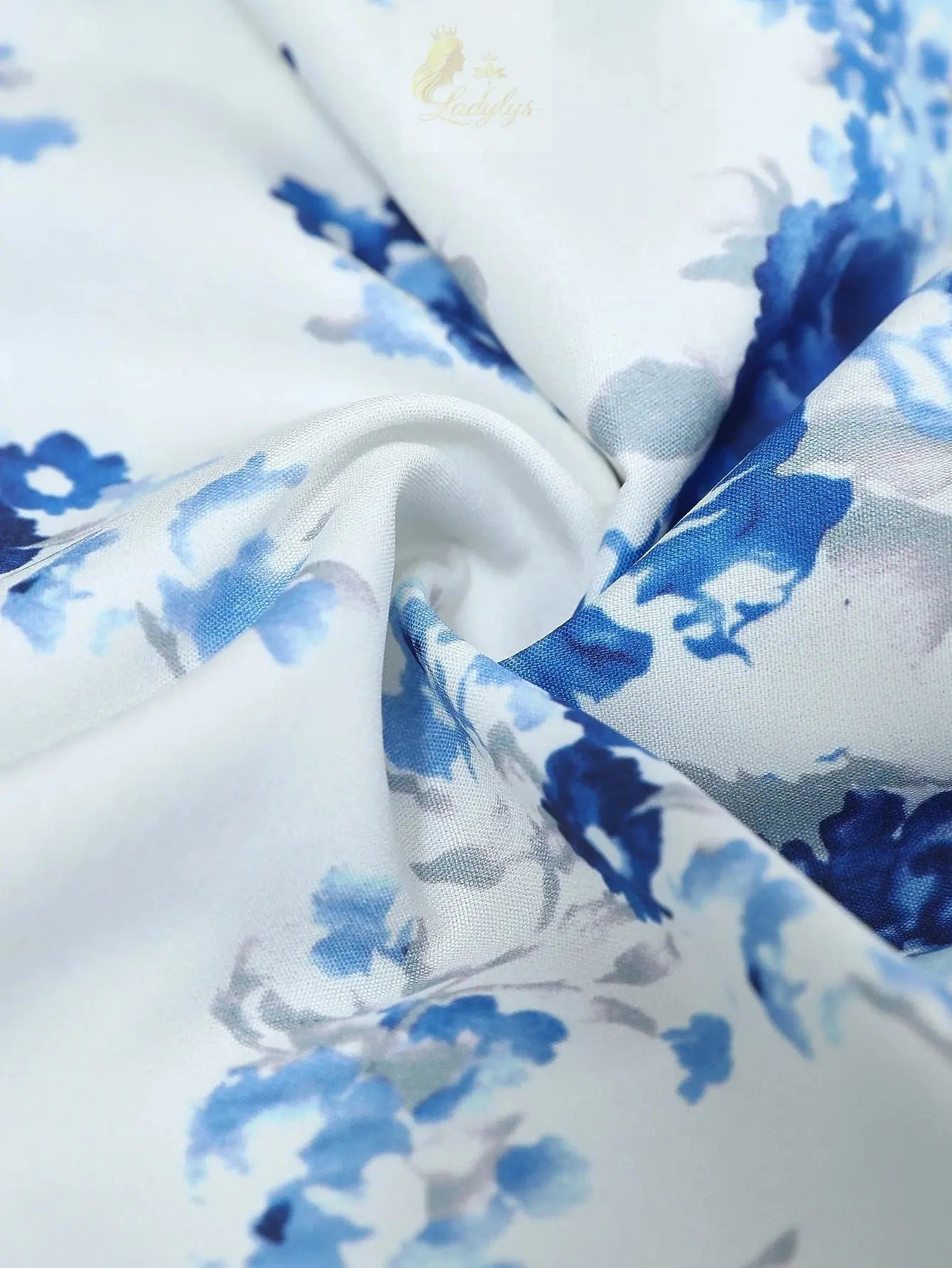 Elegant Floral Print Sleeveless Dress with Ruffle Hem LADYLYS