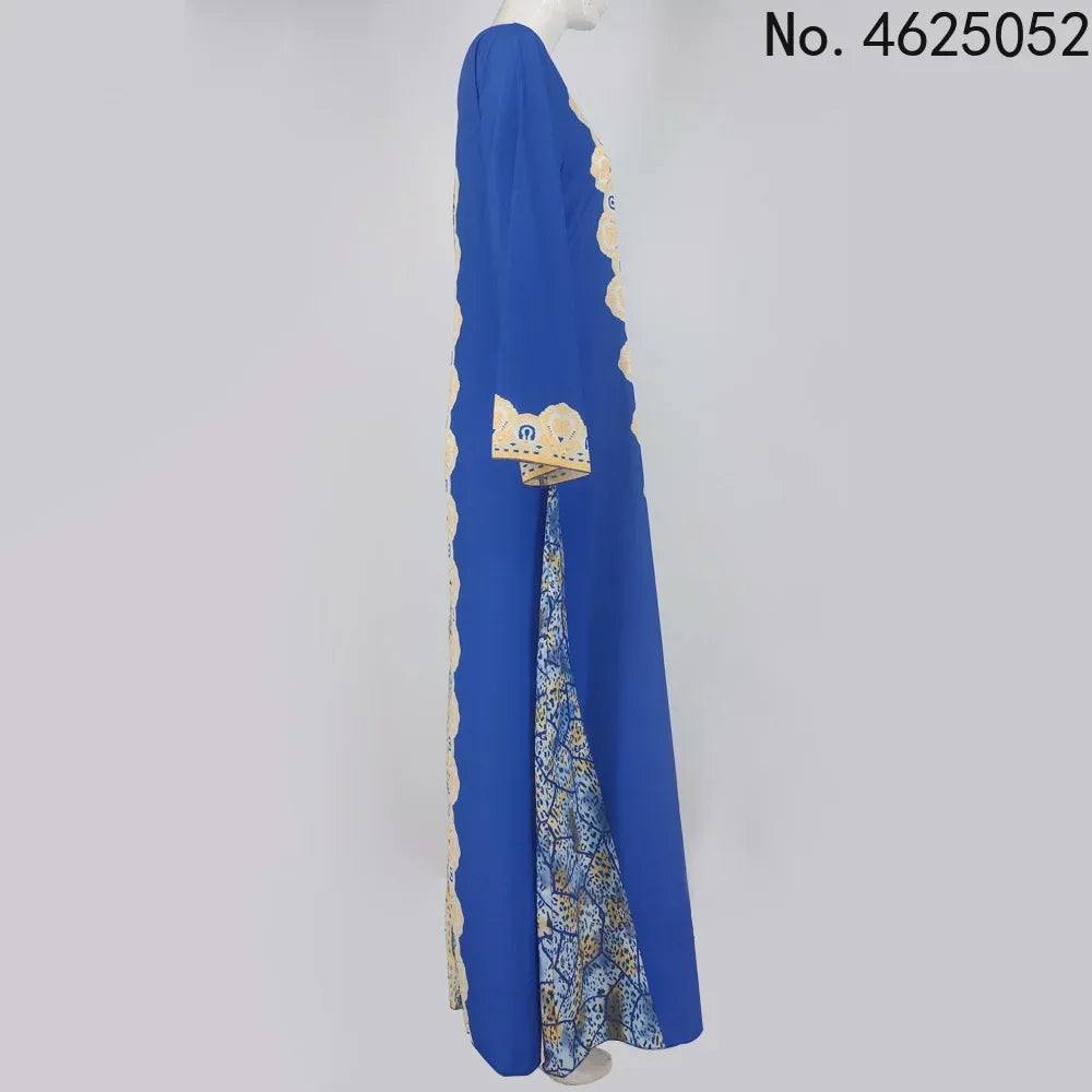 Ensemble 2 pièces pour femme musulmane, caftan marocain personnalisé, robe + abaya imprimée avec ceinture Matutina-Chic