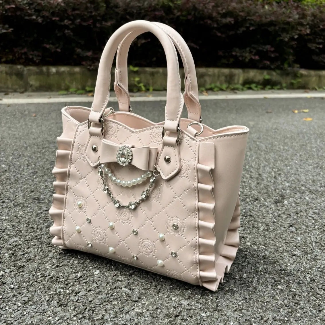 Women's Quilted Faux Leather Chain Shoulder Bag