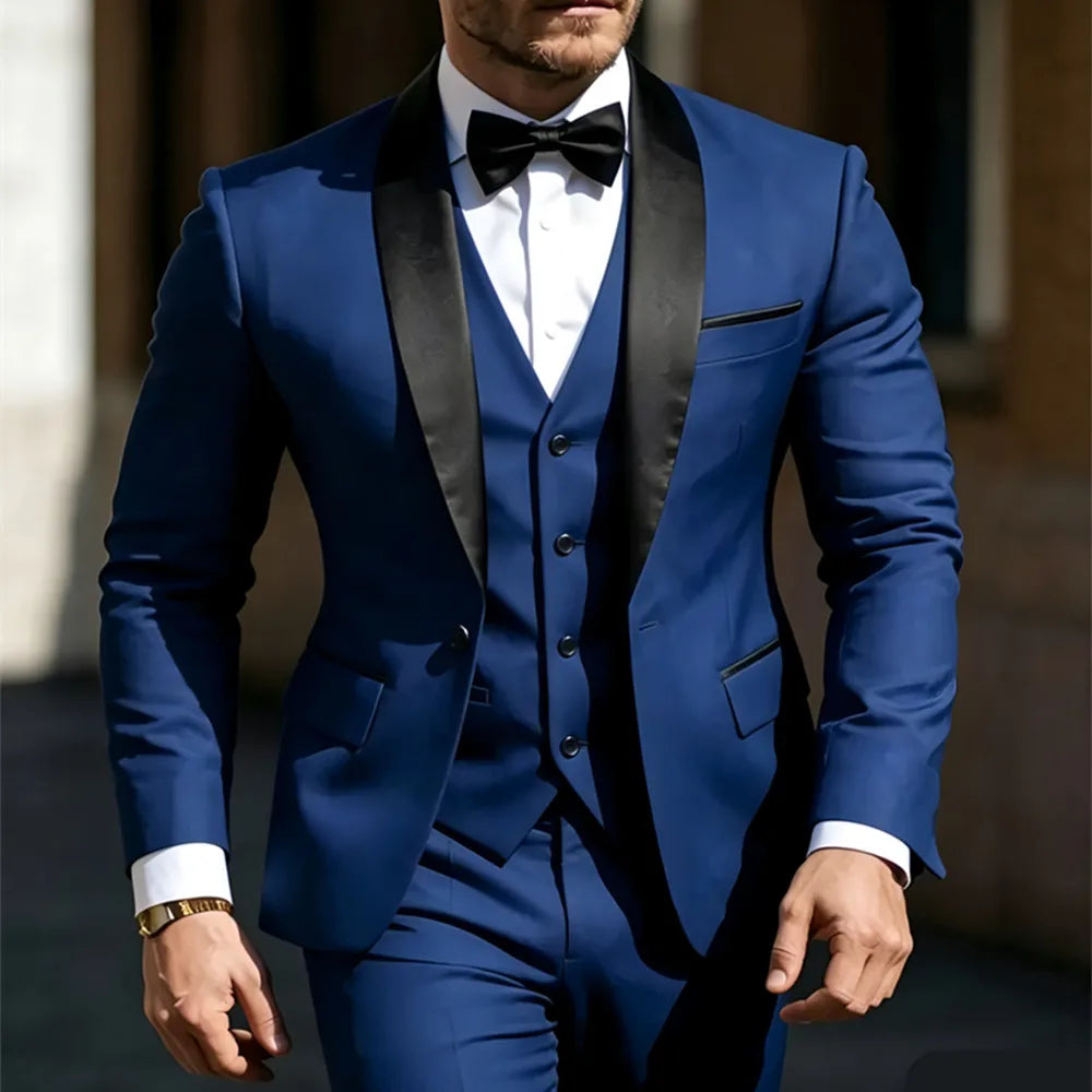 Men's 3pcs Suit Set Jacket Vest Pants LADYLYS
