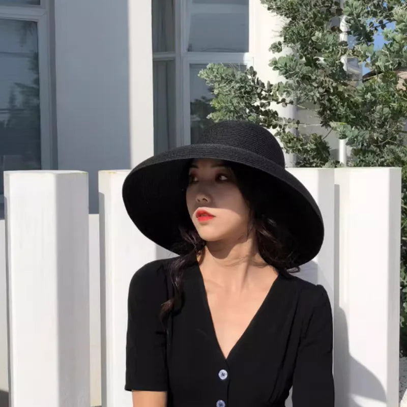 Summer Hepburn Style Vintage Design Big Eaves Straw Hat LADYLYS