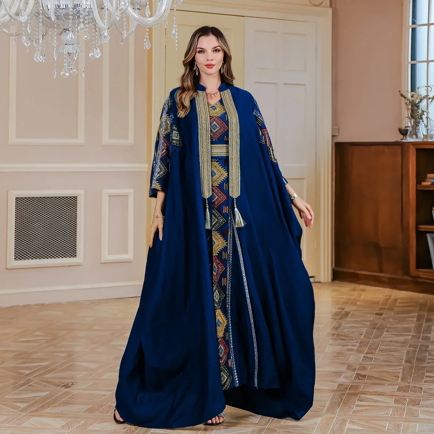 Ensemble 2 pièces pour femme musulmane de l'Aïd, robe brodée, abaya Matutina-Chic
