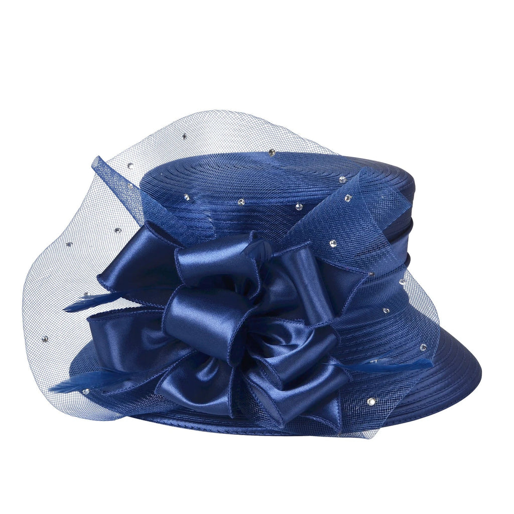 Elegant Satin Braid Church Hat for Women with Detachable Fascinator LADYLYS