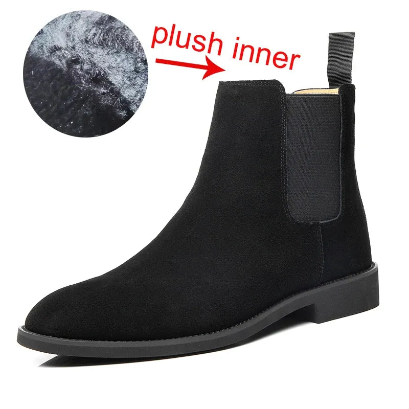 Men's Suede Chelsea Boots with Pointed Toe