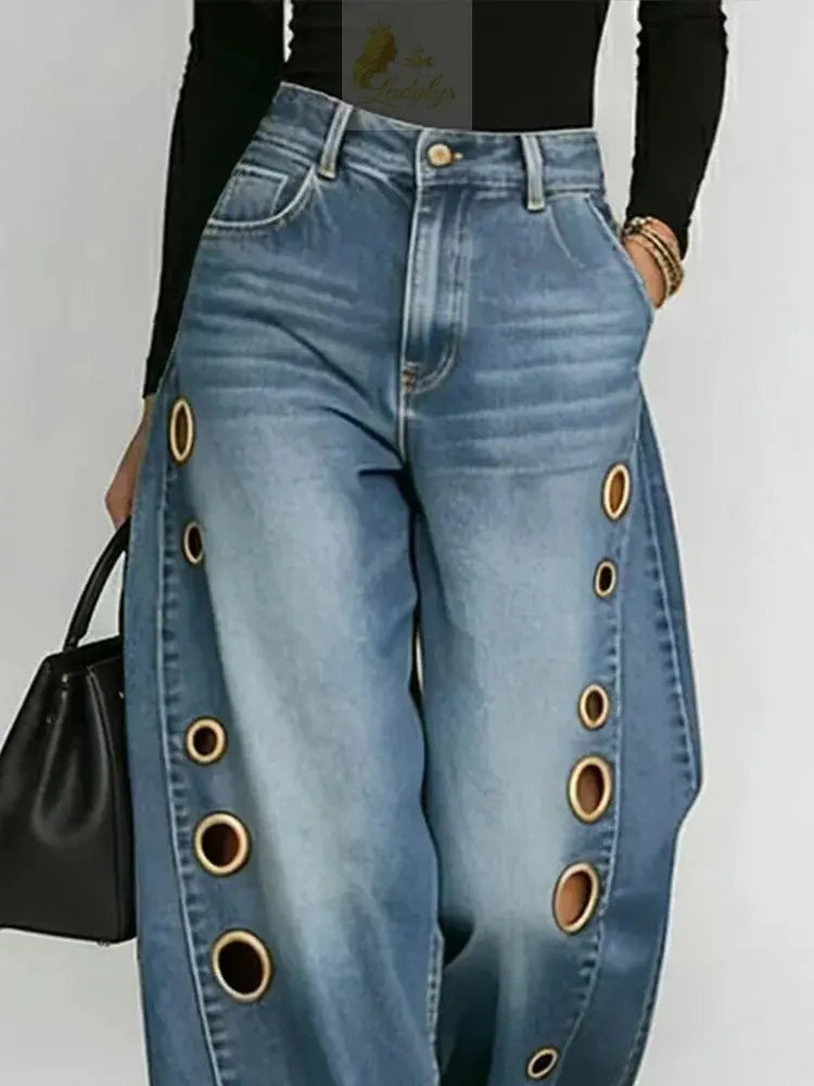Vintage Jeans Women Fashion Casual Streetwear Jeans Y2k LADYLYS